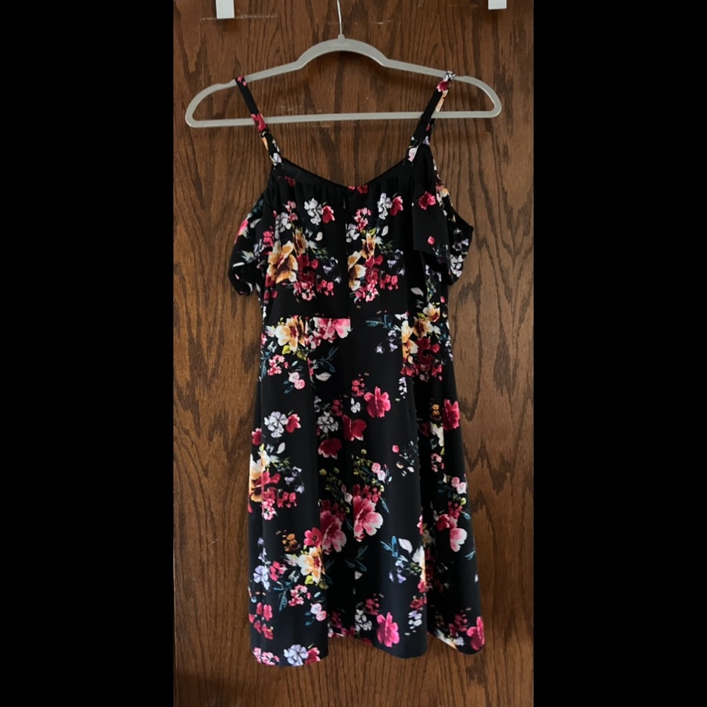 Express floral black mini dress, size 0